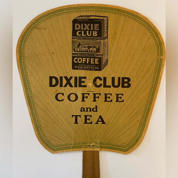 Dixie Club Coffee & Tea Vintage Advertising Hand Fan - Picture 2 of 7